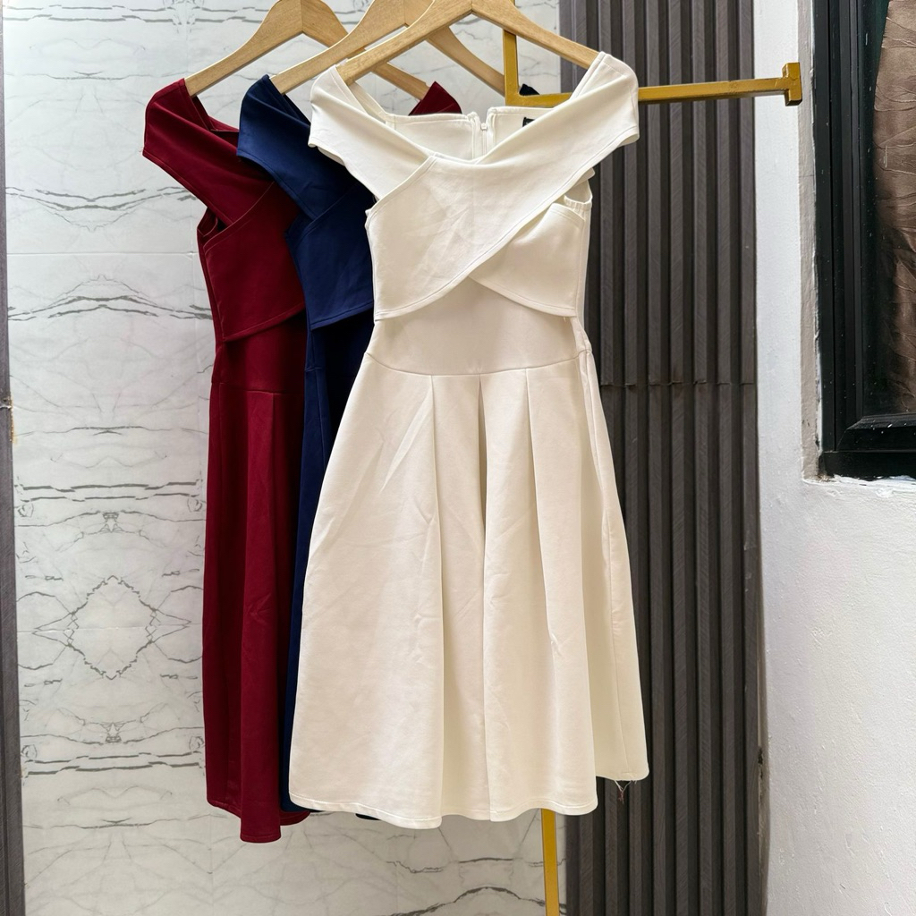 Mini dress scuba Sabrina elegan dan cantik