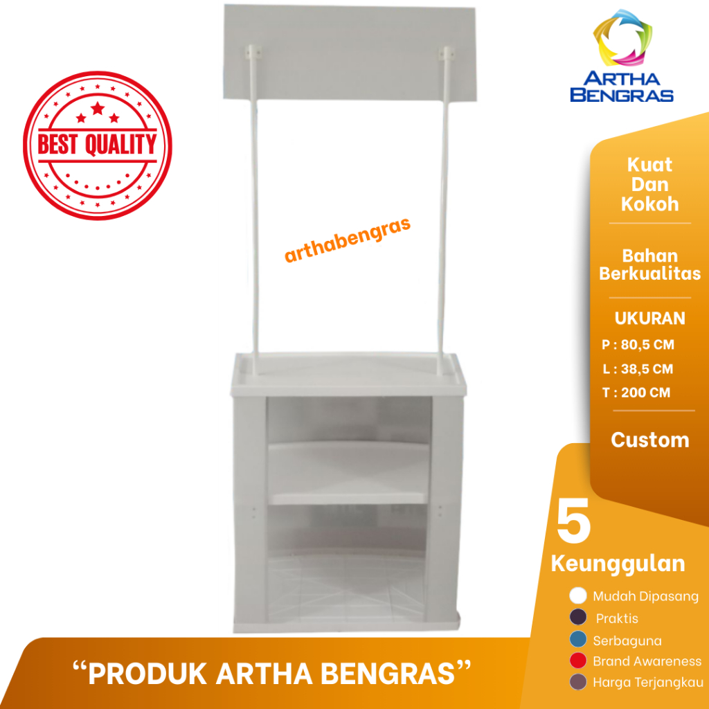 Meja Artha Bengras Event Desk Polos – Cocok untuk Booth, Pameran & Promosi Usaha