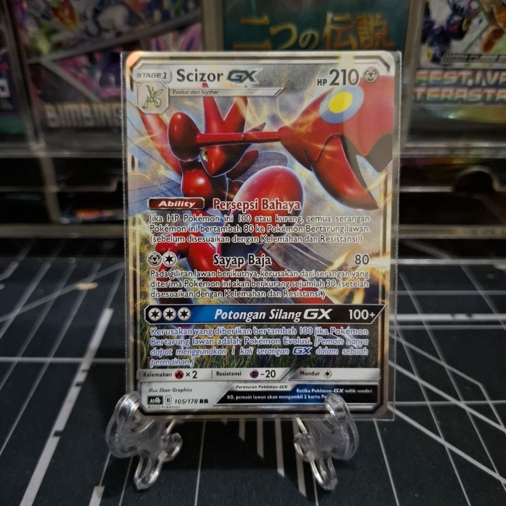Kartu Pokemon TCG Indonesia Scizor GX RR AS4B 105/178