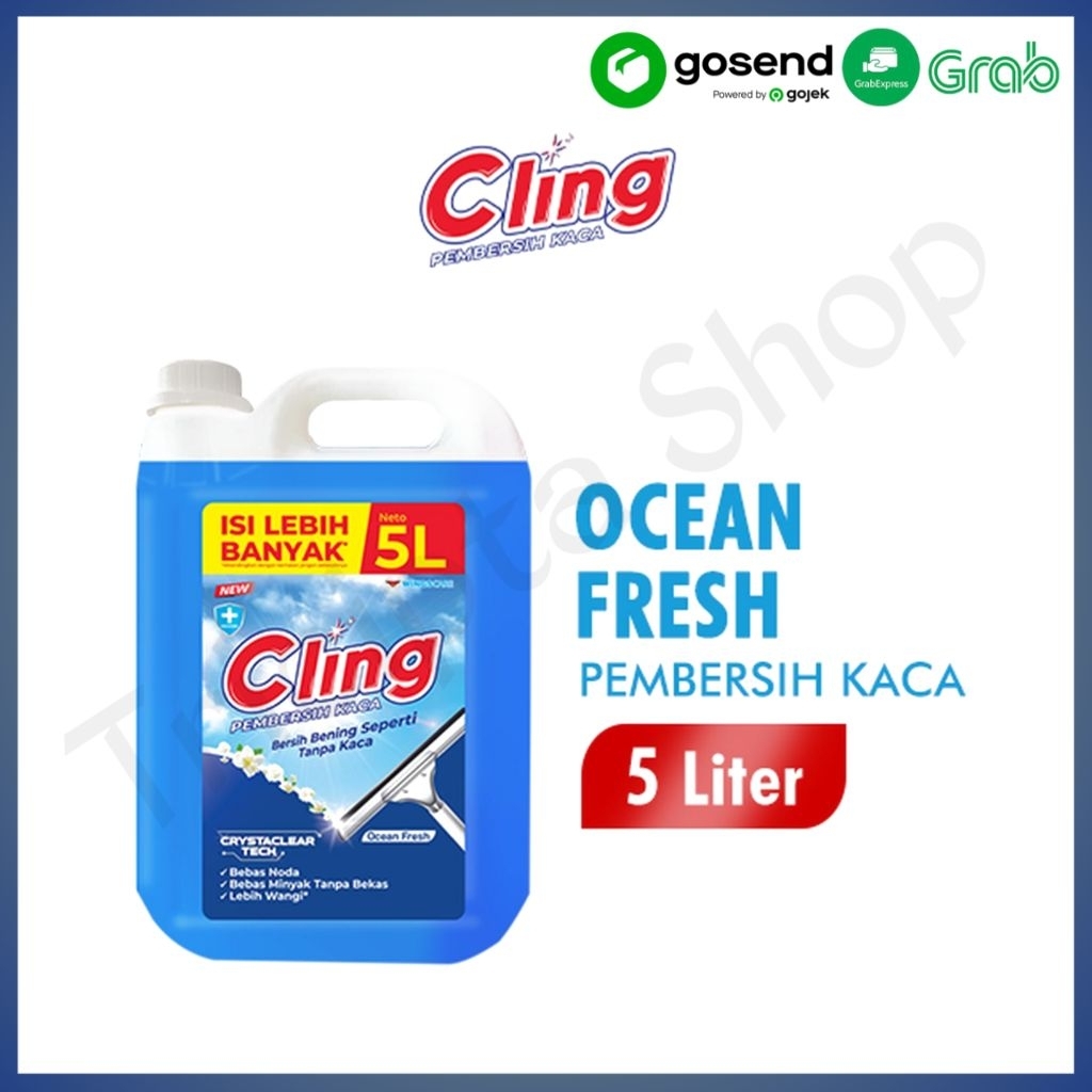 Cling Pembersih Kaca Jerigen 5 Liter Ocean Fresh