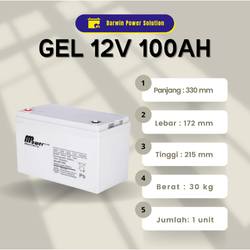 MPOWER BATERAI AKI KERING VRLA GEL AGM 12V 100AH