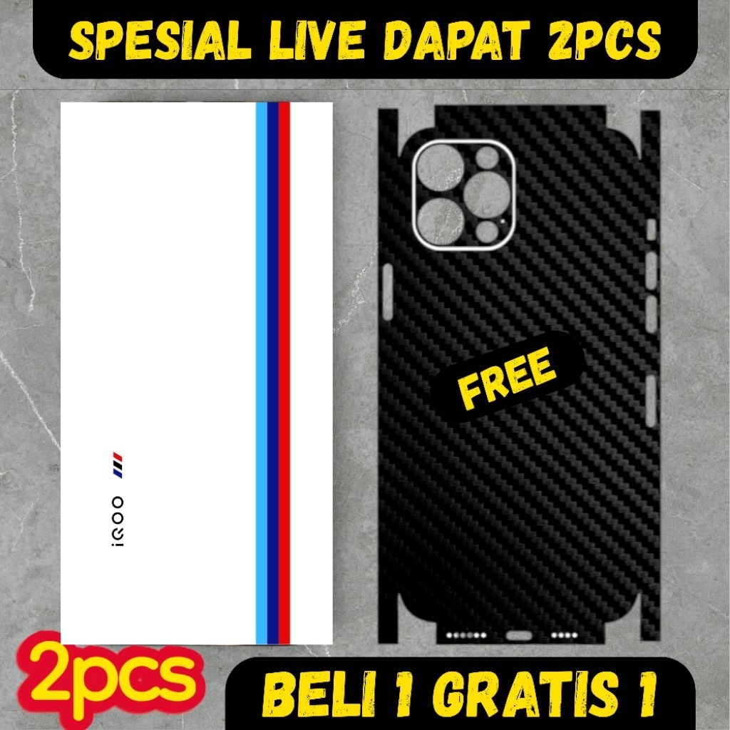(2PCS) Garskin Model IQOO BMW - All Tipe HP
