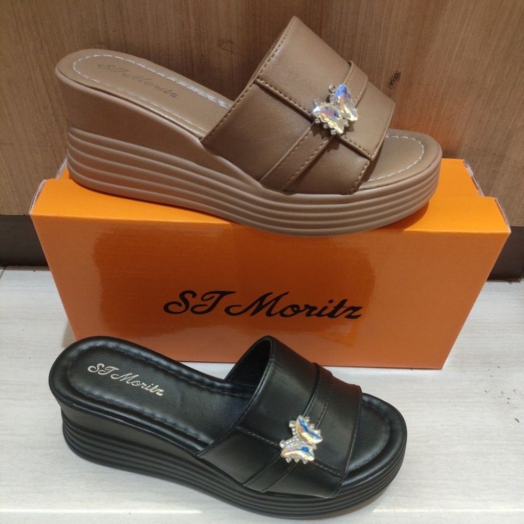 SANDAL WEDGES RINGAN ST.MORITZ HAK 7CM BIG PROMO (36-40)