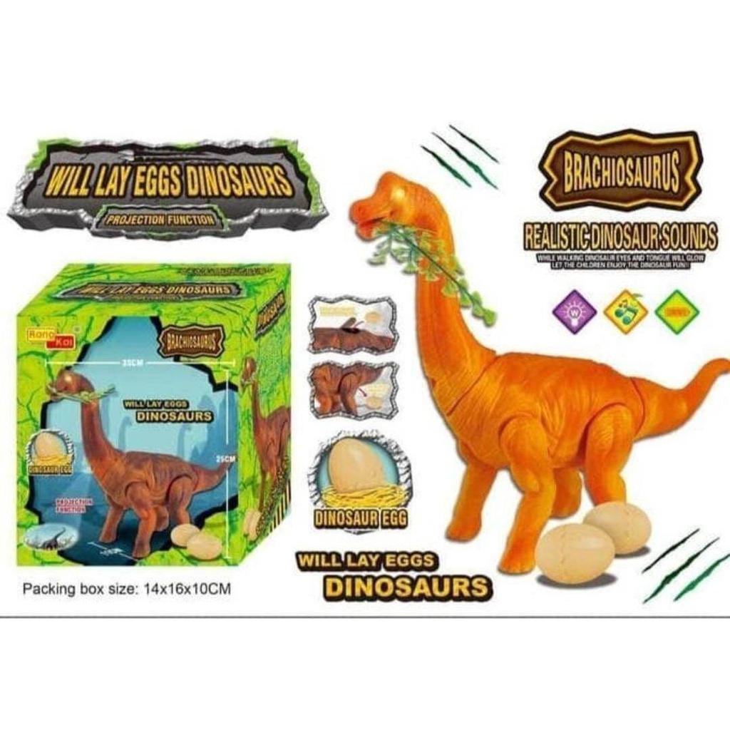 Mainan Dinosaurus Berjalan Bunyi Nyala Telur