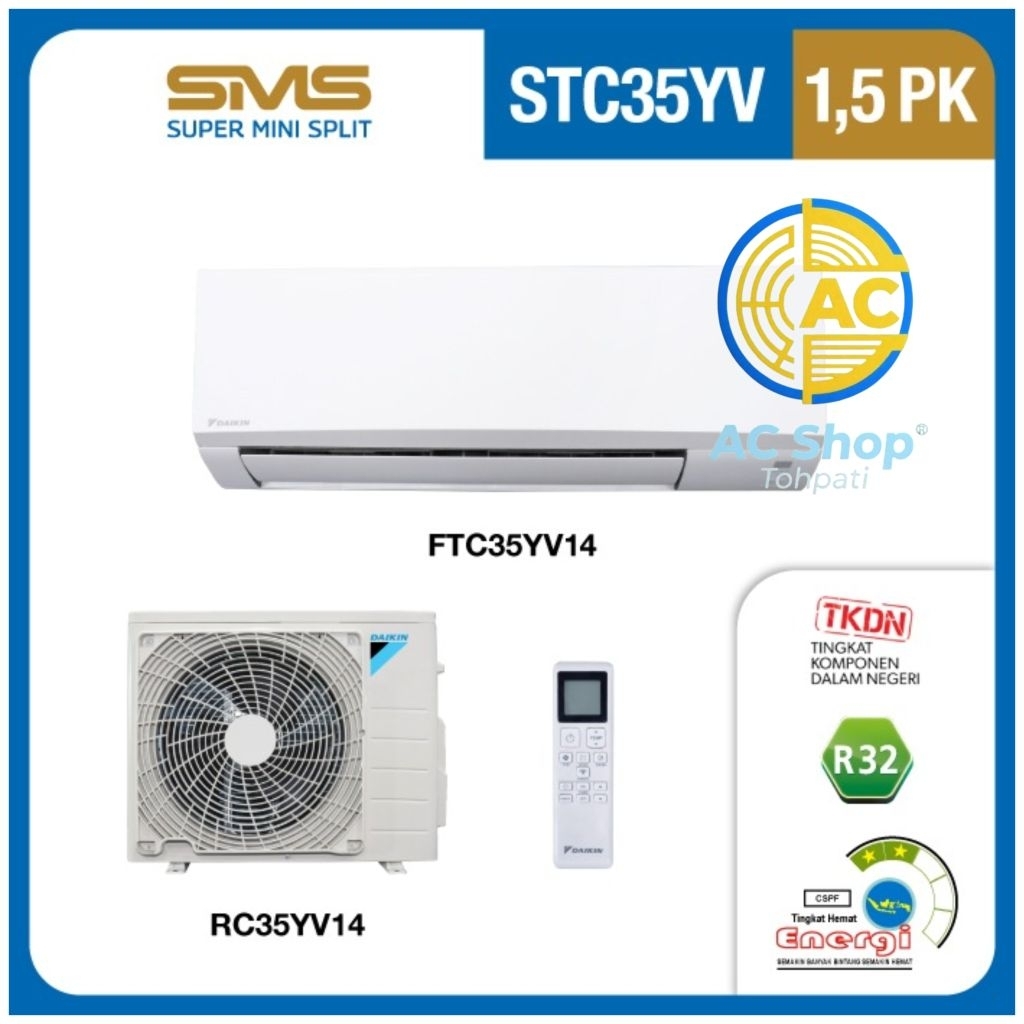 DAIKIN AC DELUXE STANDART 1.5PK FTC35YV AC DAIKIN NUSANTARA 1.5PK