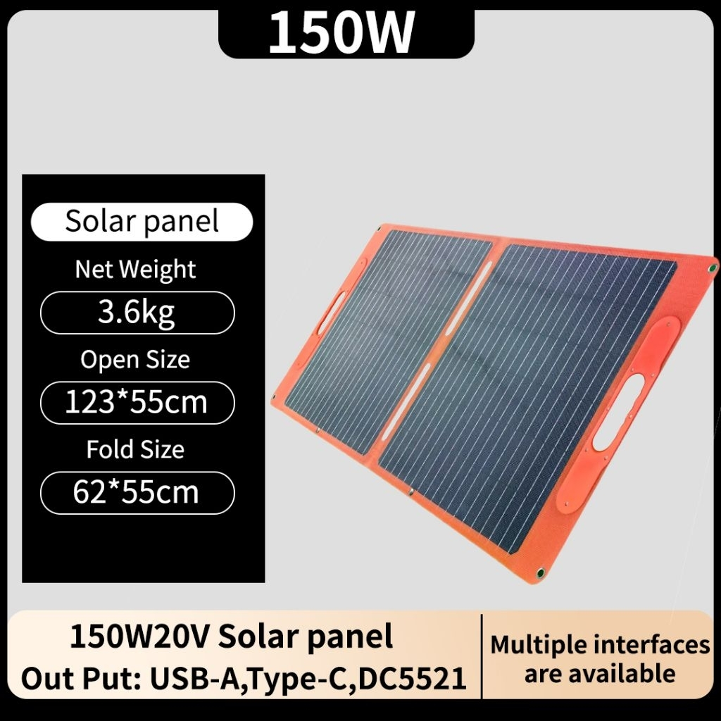 Solar Panel Paket Solar Portable Power Station+150wp Cell Portable Power Station Mesin Listrik Gense