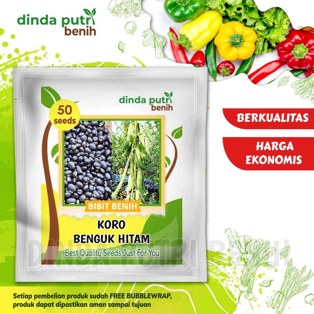 Benih Koro Benguk Hitam isi 50 biji,benih benguk hitam black mucuna pruriens