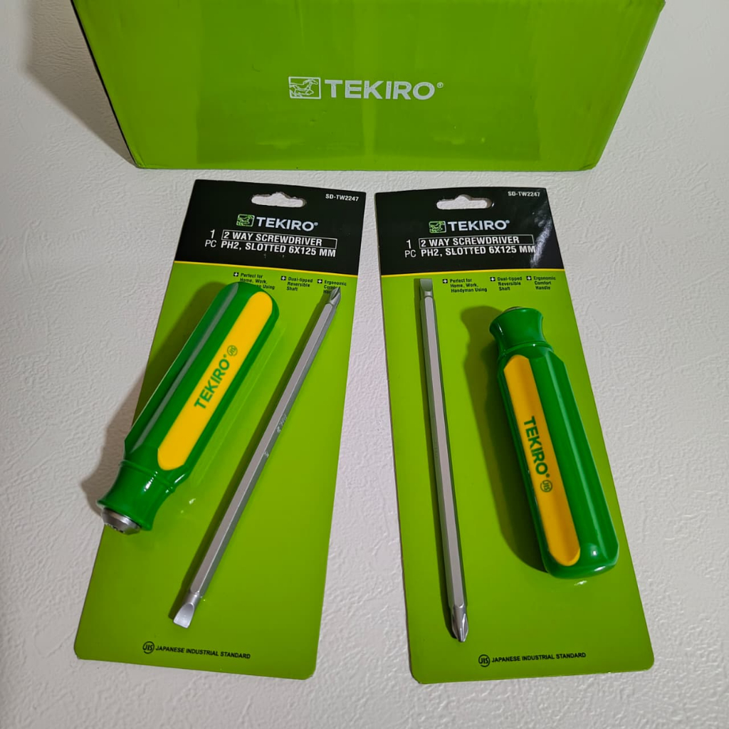 TEKIRO Obeng Bolak Balik Tekiro 2 Way Screwdriver PH2 6 x 125 MM dengan Handle Rubber Tahan Lama dan
