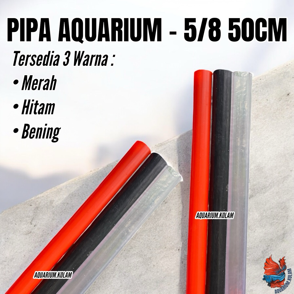 Aquarium Kolam | Pipa paralon hitam dan bening panjang 50cm filter aquarium aquascape ukuran 5/8