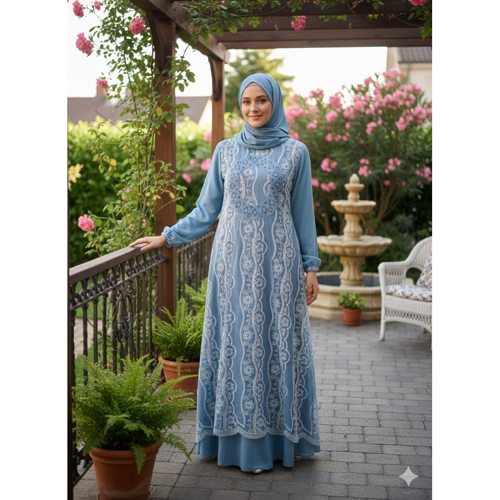 Gamis Tile Mewah Premium By Abang Adek Collection