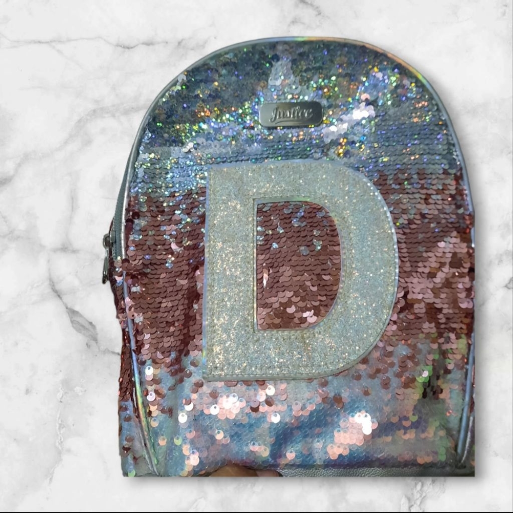 preloved tas justice initial huruf D