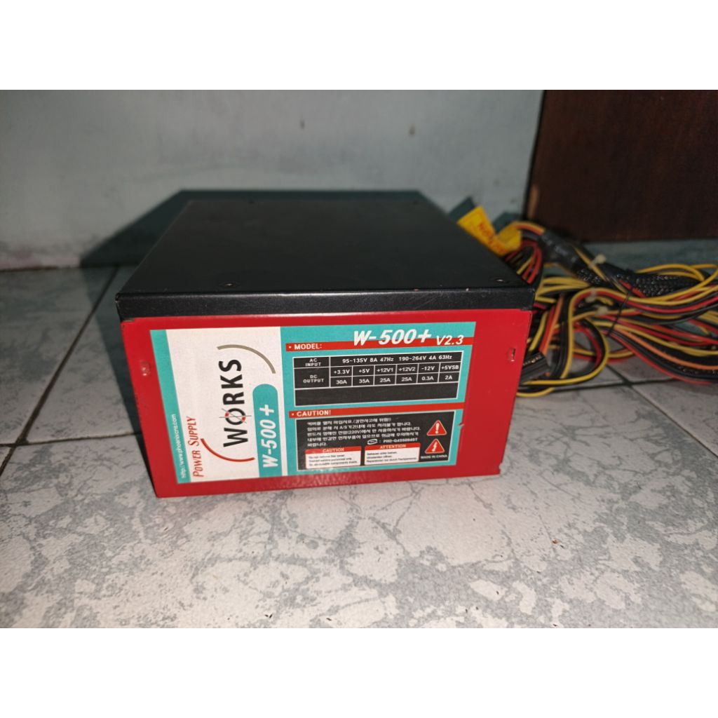 PSU MERK KOREA 500W ADA 6PIN VGA SECOND BEKAS NORMAL