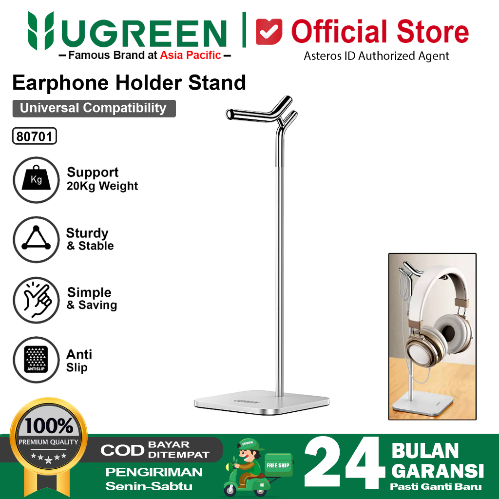 UGREEN Stand Holder Universal Hanger Tempat Gantungan Headphone 80701