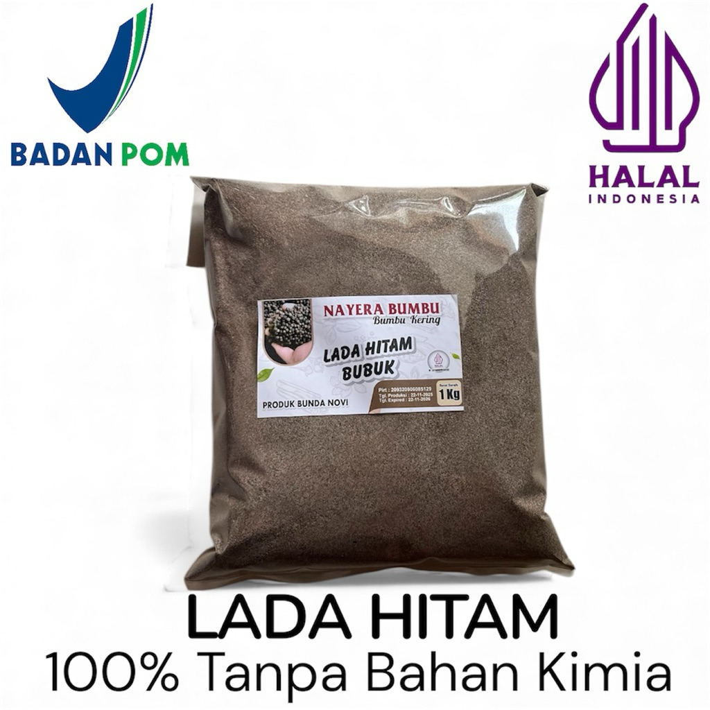 BUMBU KITA LADA HITAM BUBUK ASLI 1kg // BUMBU LADA HITAM BUBUK tanpa campuran Msg 100% HALAL