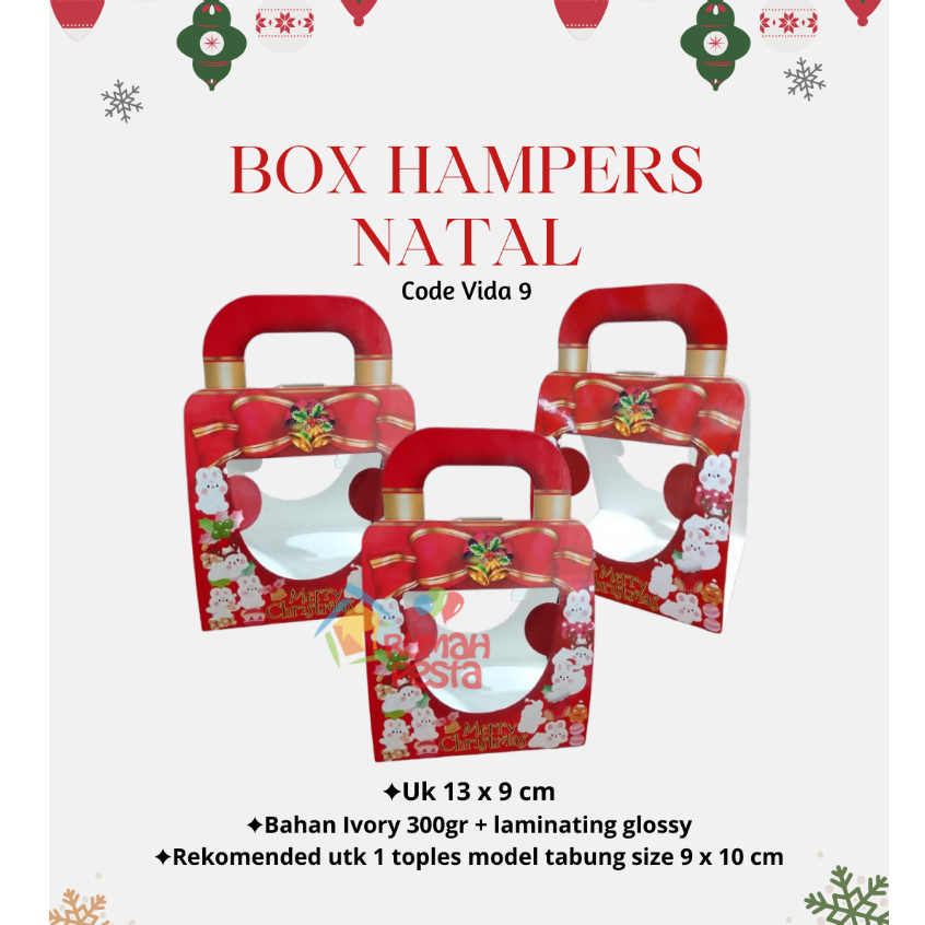 BOX HAMPERS NATAL / DUS HAMPERS TOPLES TABUNG XMAS