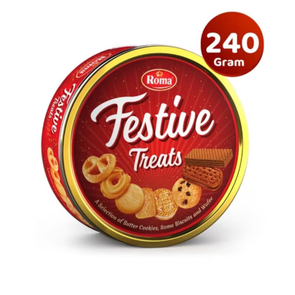 TERMURAH Festive Treats 240 gram. Biskuit Cookies.