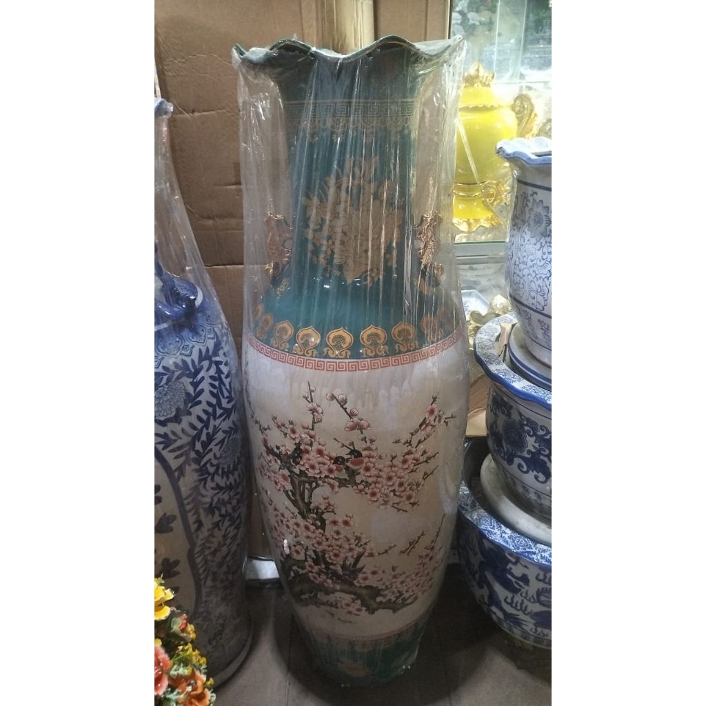 1 pc guci keramik tinggi 107 cm/pajangan guci sudut import