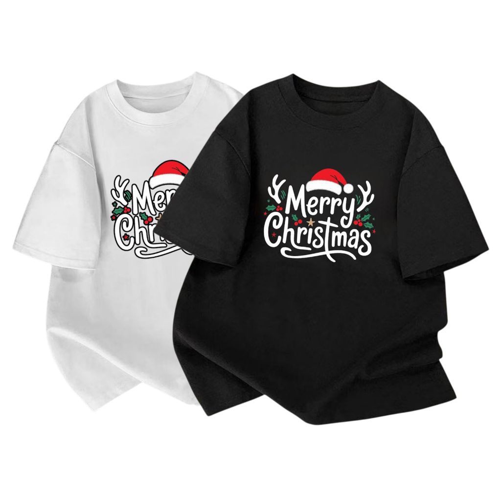 Kaos T-shirt Merry Christmas Baju Natal Oversize Infiless Atasan Unisex - Merry Christmas