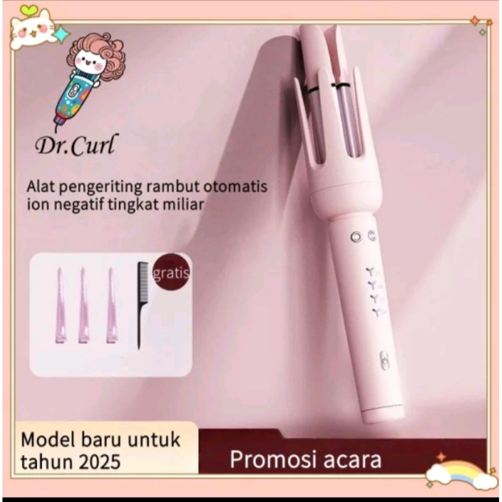 dr curl ion catokan keriting otomatis tahan lama 32 mm keriting portable alat keriting rambut 396