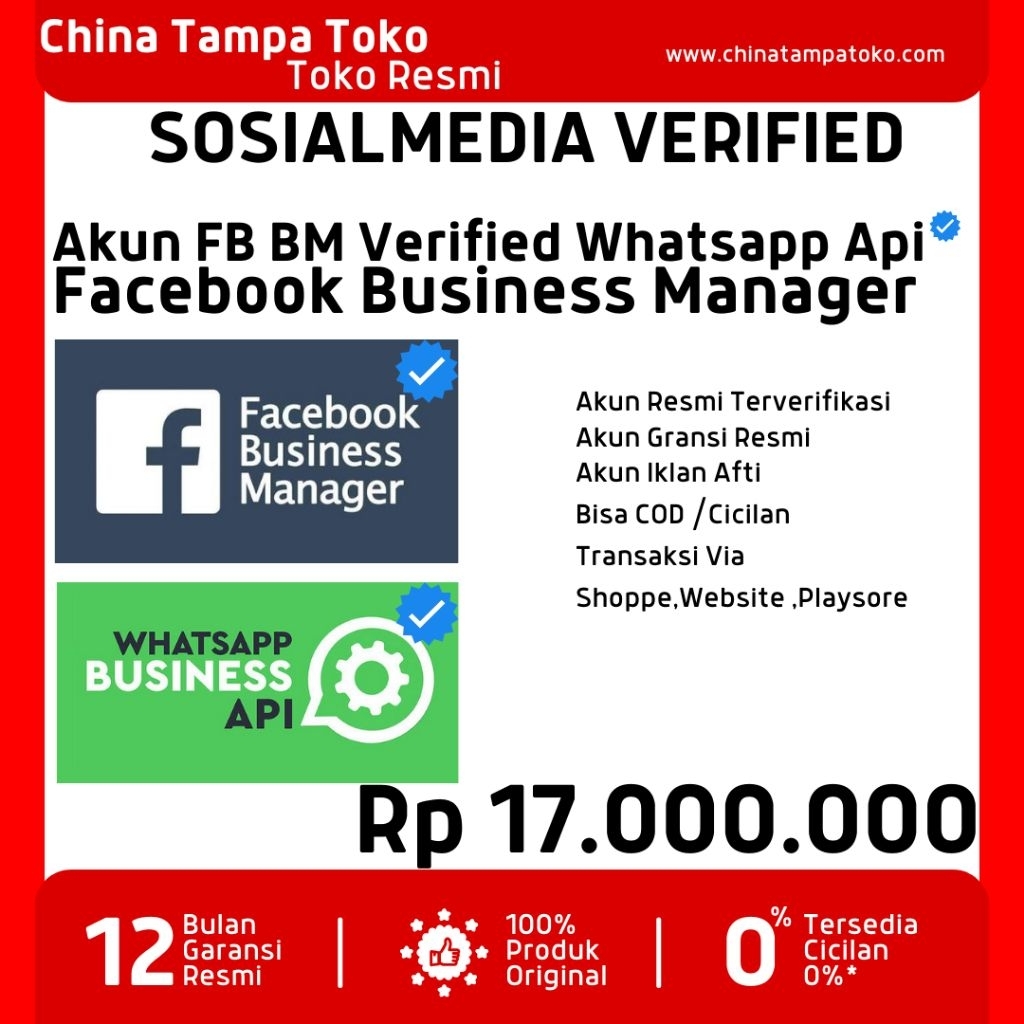 Jasa Verified Sosmed FB BM WABA API Verifid