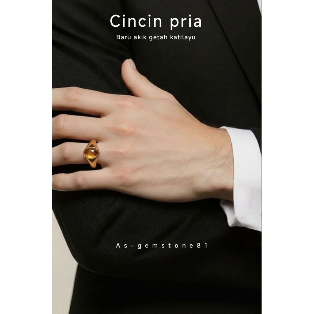 Cincin pria batu akik natural getah katilayu