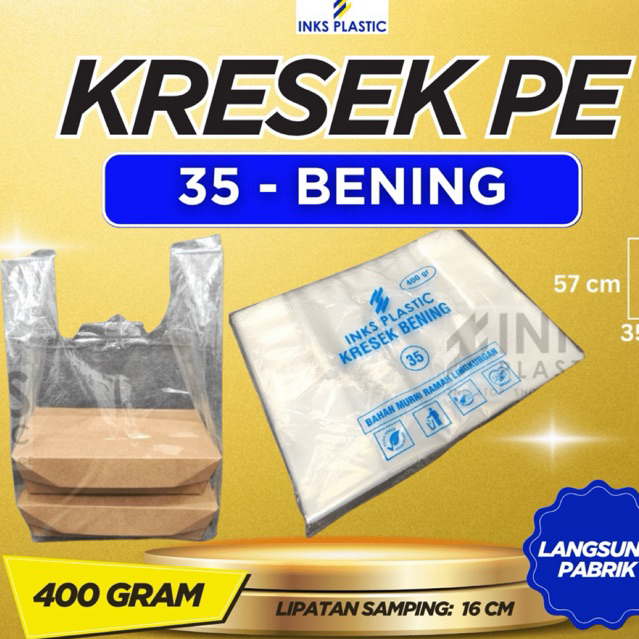 KRESEK PE BENING 35 KANTONG BENING TRANSPARAN TEBAL