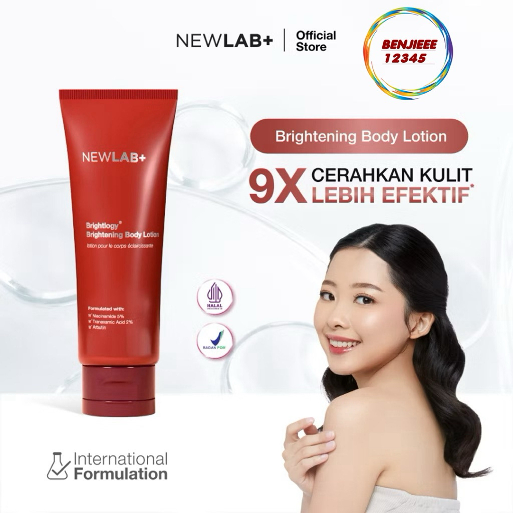 Newlab body lotion aha brightening pencerah kulit Newlab+ New Lab Brightlogy intensive brightening b
