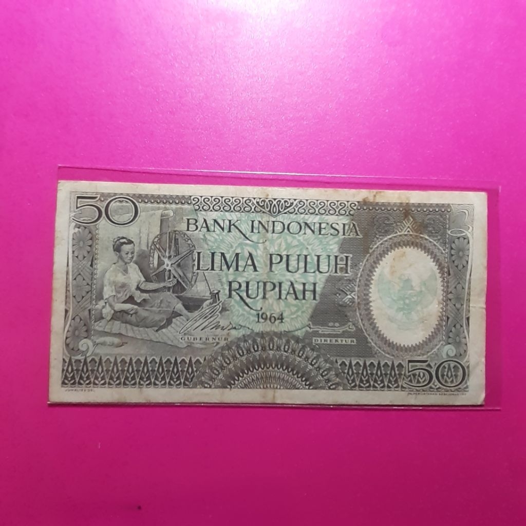 uang kuno 50 rupiah pekerja 1964