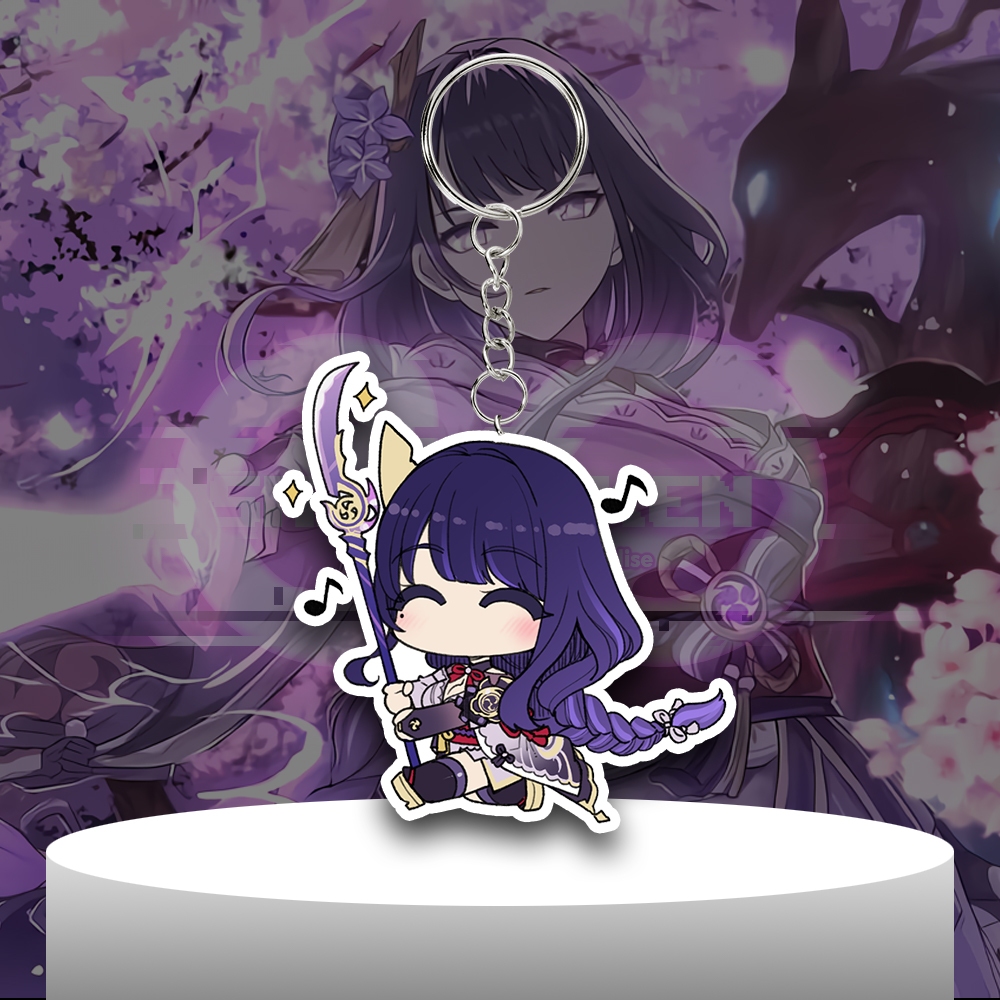 Gantungan Kunci Anime Genshin Impact Raiden Shogun - Ganci Akrilik - Keychain Acrylic