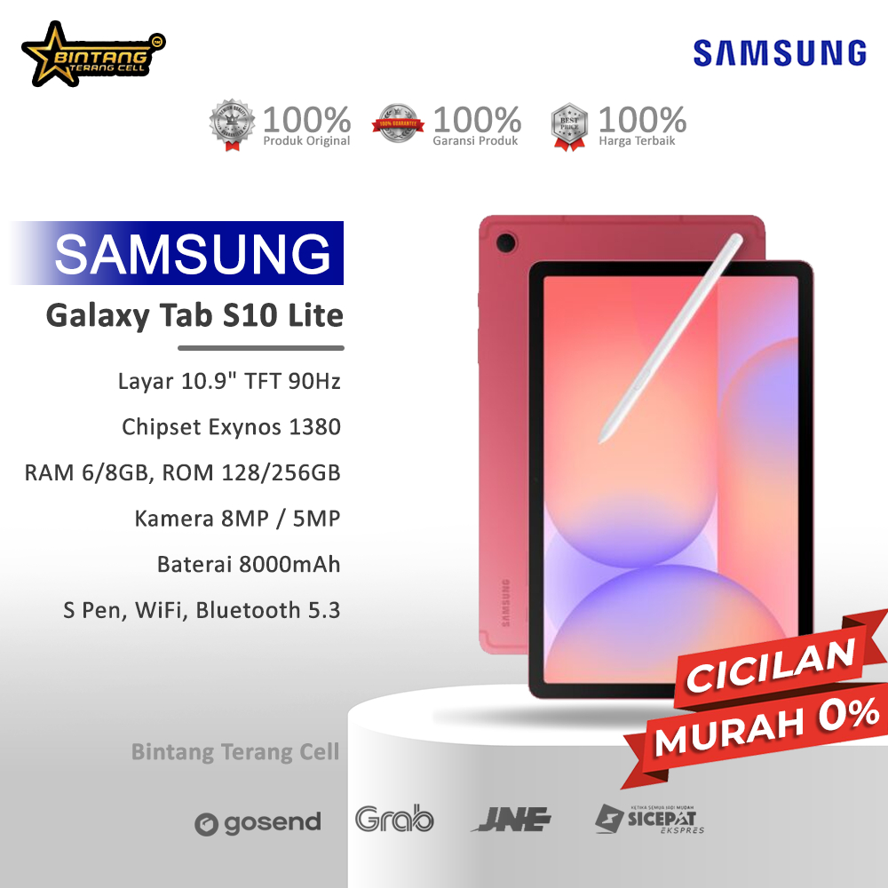 SAMSUNG GALAXY TAB S10 LITE 5G  RAM 6/128gb tab s10lite 5g wifi GARANSI RESMI