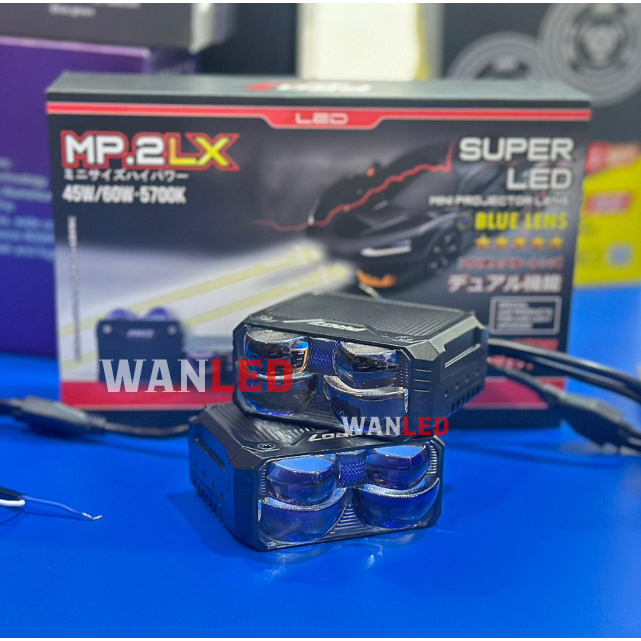 DOUBLE Mini Projie Pro7 MP.2LX Super LED Blue LENS 2 x 50W / MP 2LX MINI PROJIE 2 Mata Bluelens