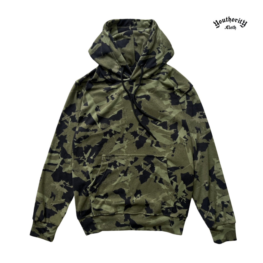 Youthority Hoodie Jumper Camo Polos Pria Wanita Unisex Bahan Sherpa Lembut