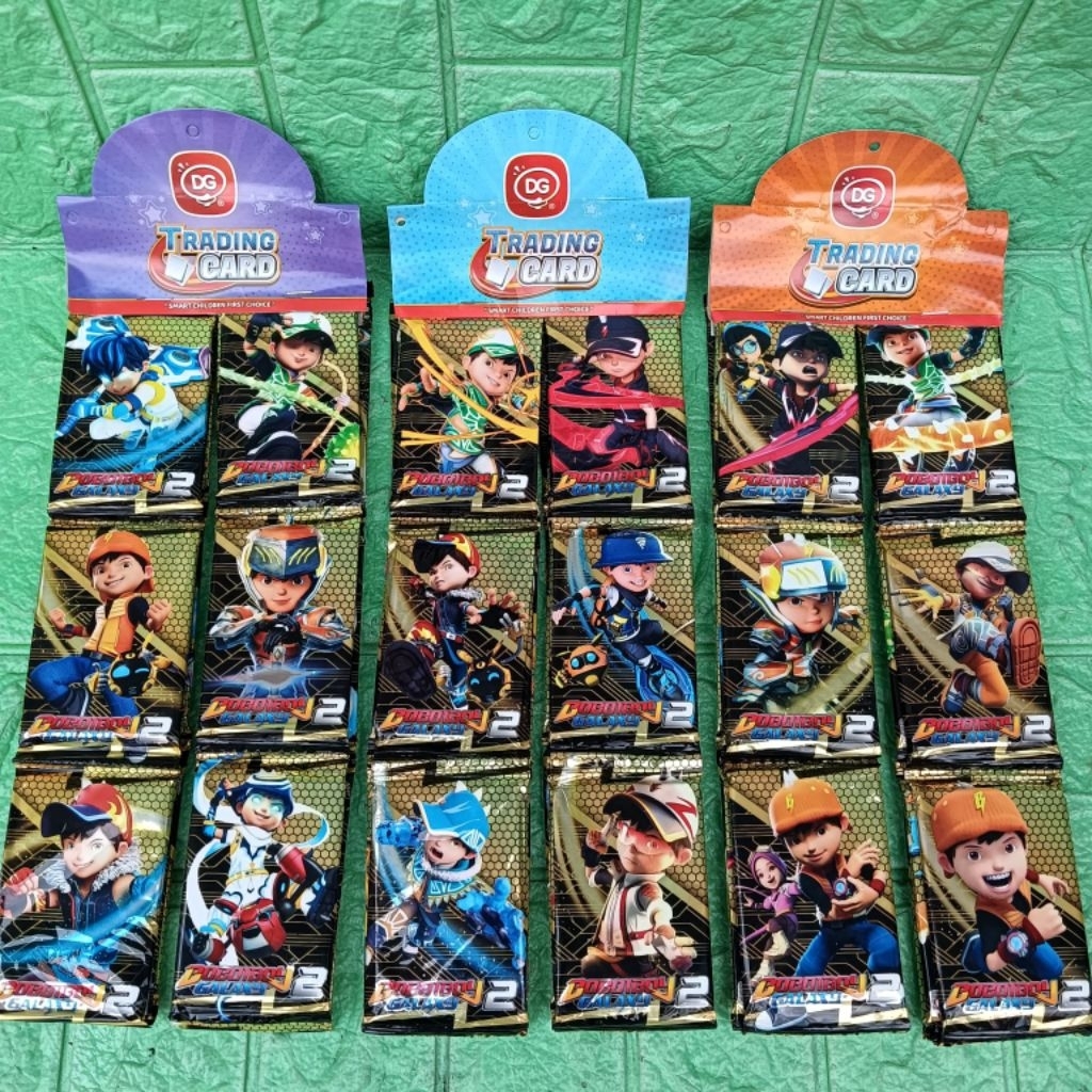 Grosir 12 sachet Kartu Boboiboy Galaxy seri 2 dan 1 Trading Card game Naruto Demon Tung FF ML