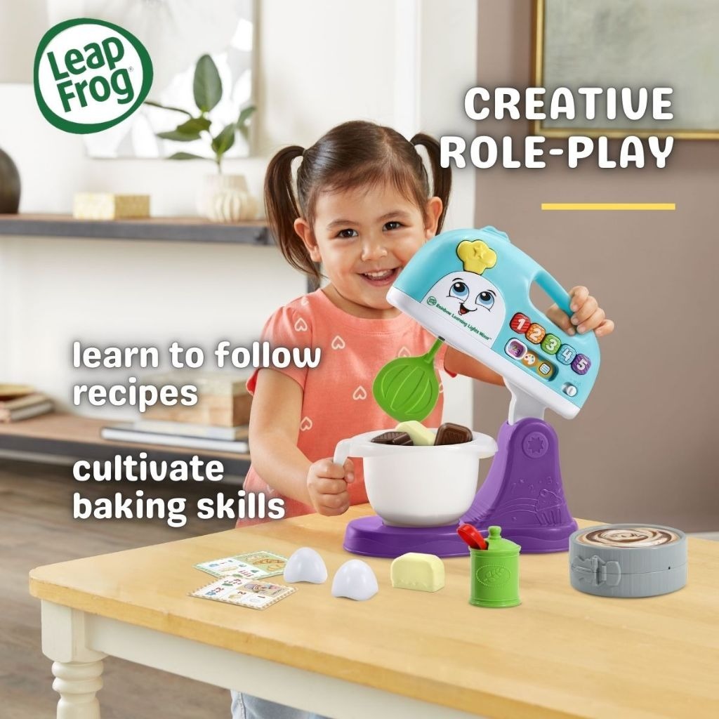 Leapfrog Rainbow Learning Lights Mixer Pretend Play Role Playing Baking Toy Set