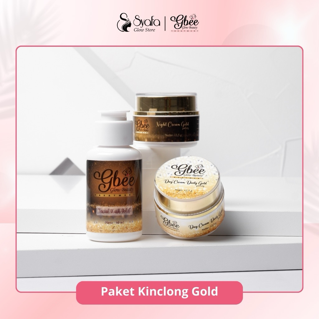 Gbee Glow Beauty Pusat Paket Gold Series Set Perawatan Wajah Anti Aging Brightening All Skin Type