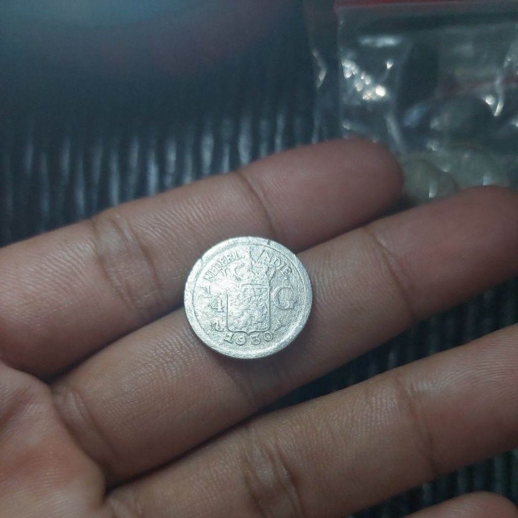 Koin perak 1/4 Gulden 1930 asli