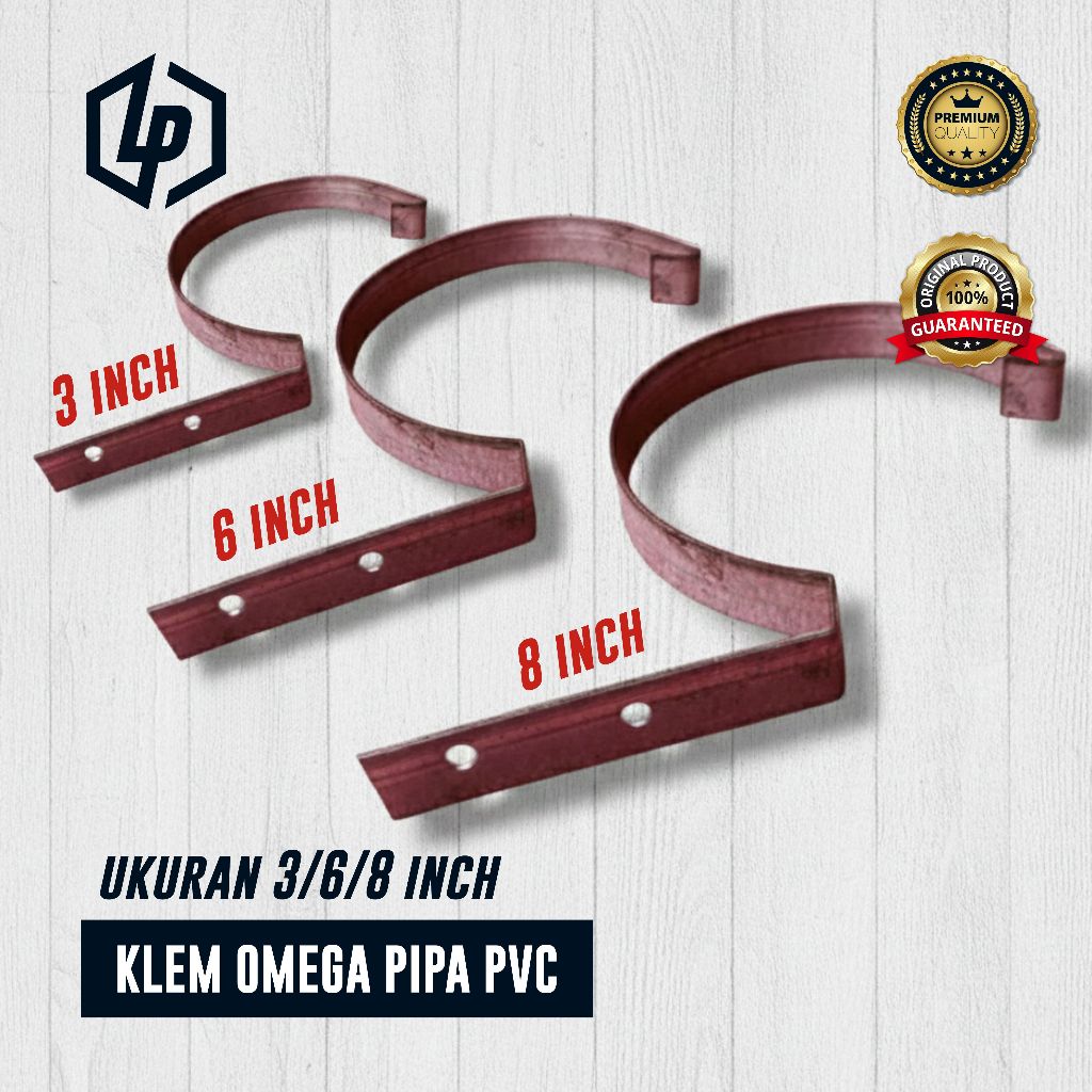 PROMO Gantungan Talang Bulat Galvanis 6/8 Inch | Klem Talang Setengah Lingkaran 3inch–6inch–8inch | 