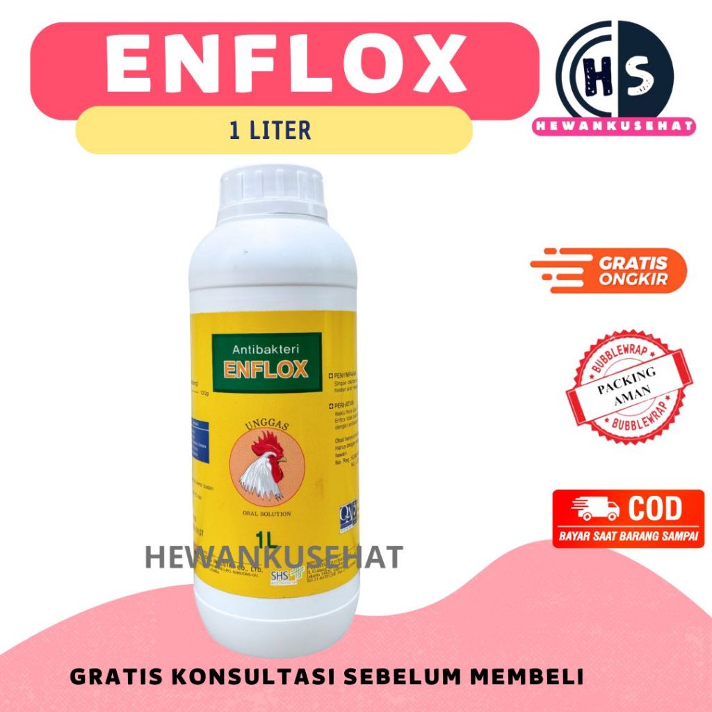 EnfloX 1 LITER ORAL Antibakteri Unggas Spektrum Luas