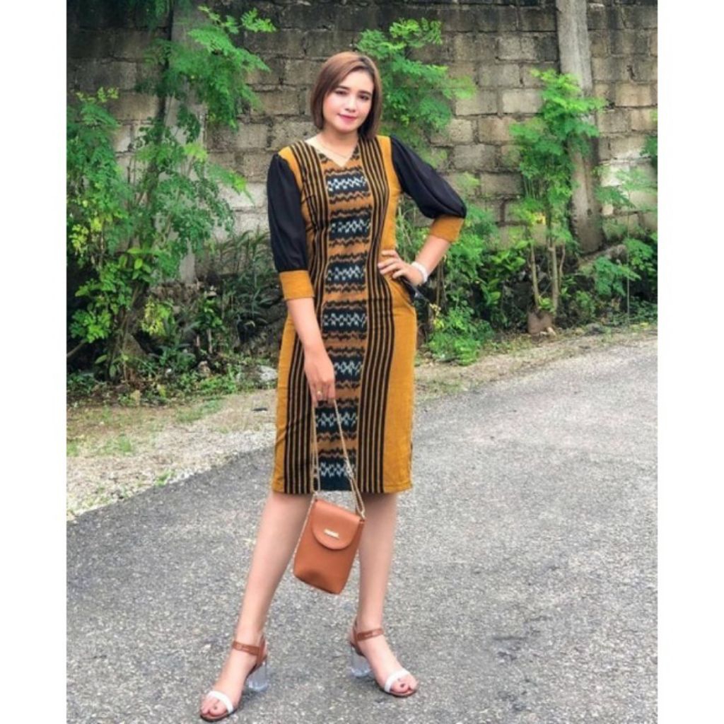Baju wanita Dress kerja baju tenun troso dress tenun