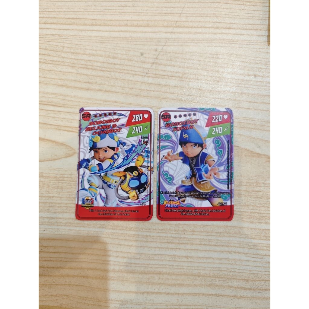 Kartu boboiboy SR Sopan dan Beliung bukan Original