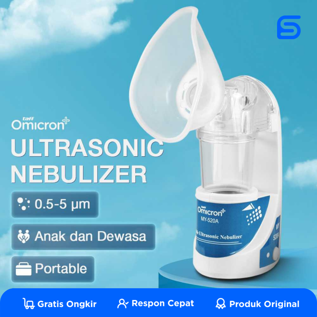 TaffOmicron Alat Terapi Pernapasan Ultrasonic Nebulizer Portable Inhaler Uap Dingin Alat Bantu Napas