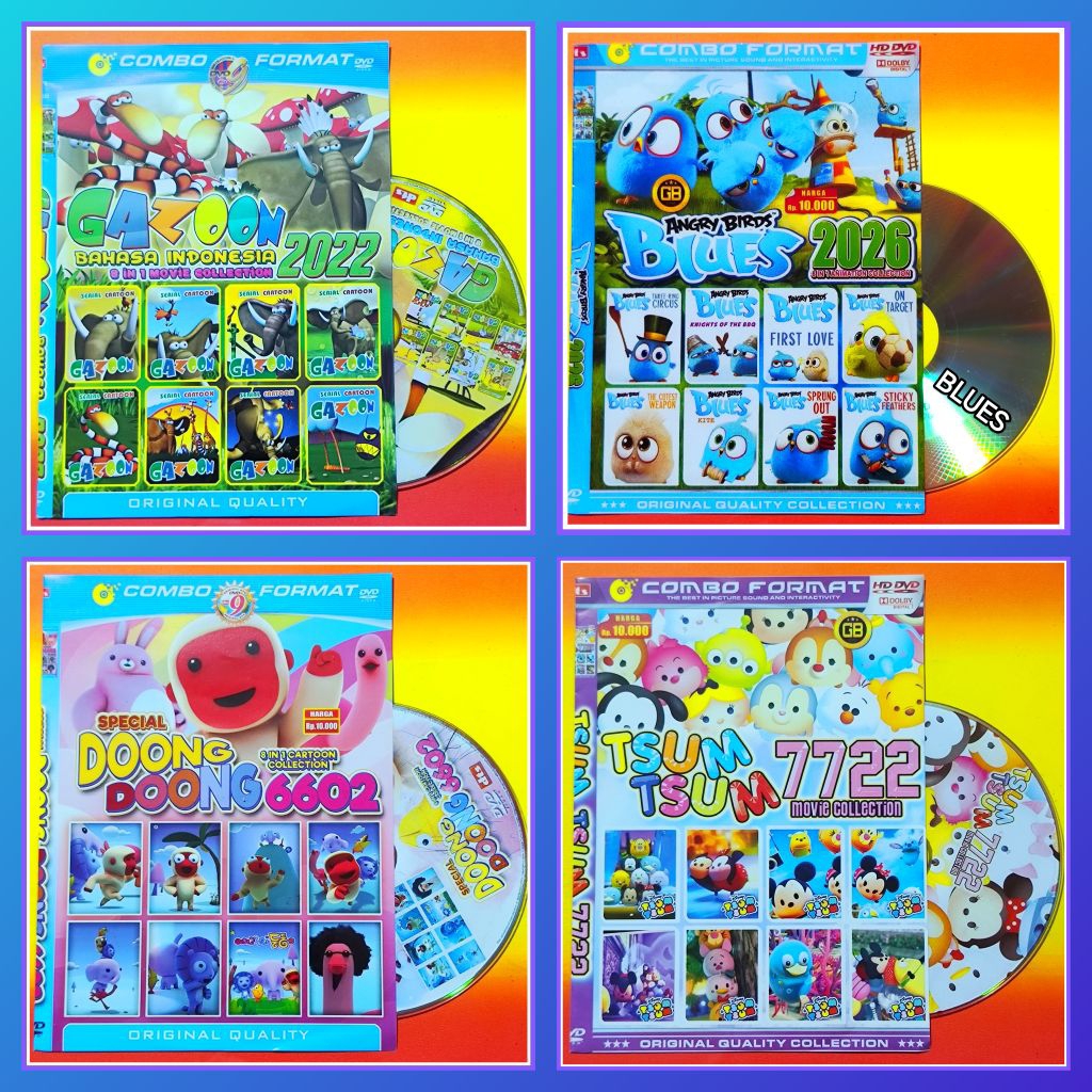 Kaset Film Edukasi Anak Balita Koleksi Gazoon - Angry birds - Dong Doong - Tsum Tsum Edisi Pilihan T