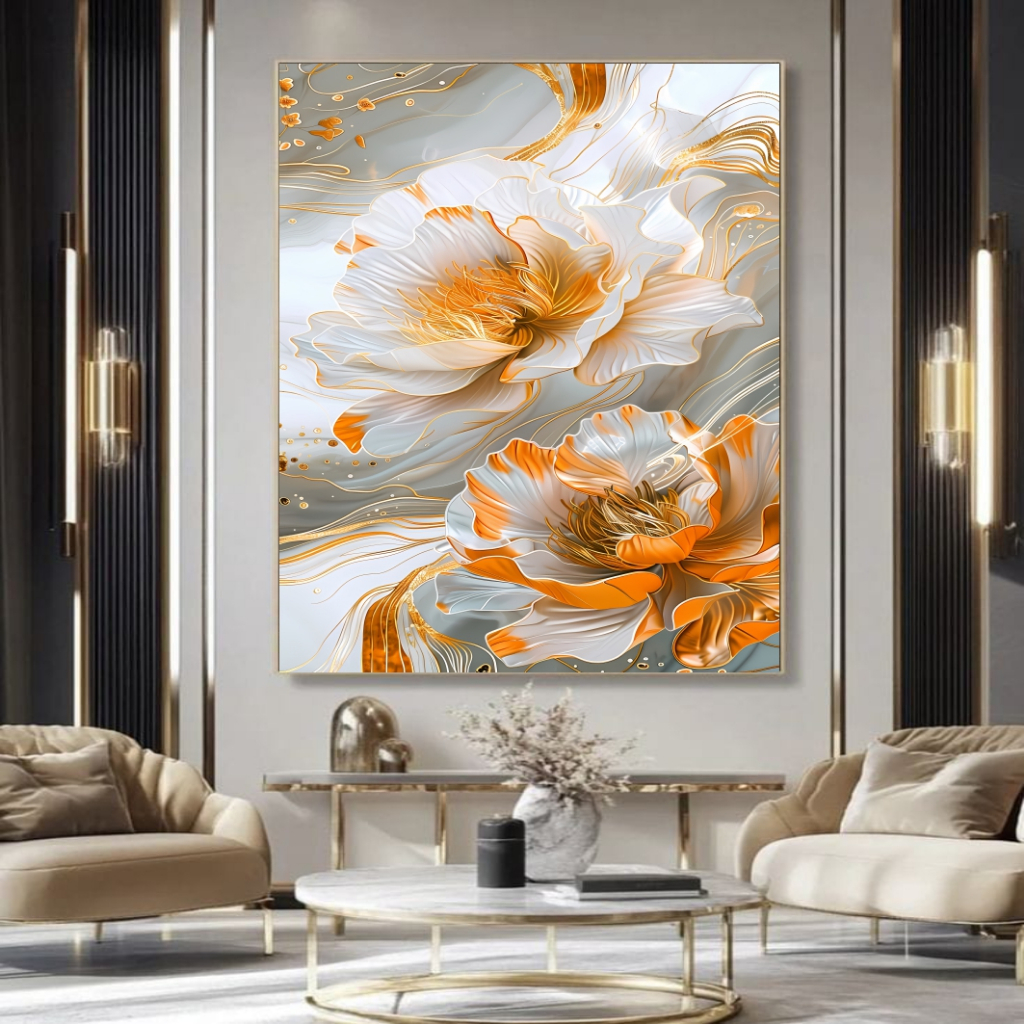 Wallpaper Stiker Bunga Estetik - Stiker Dekorasi Ruang Tamu Bunga Mewah  - Wallpaper Bunga Besar 3d