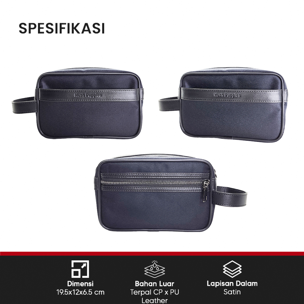 Tas Handbag Pria Hush Puppies 718 MINI Hitam Premium | Tas Tangan Cowok Waterproof