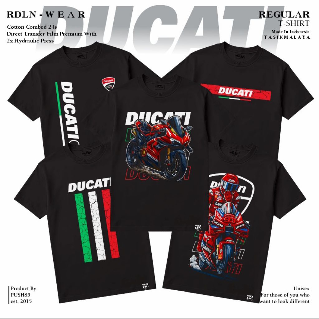 RDLN DUCATI CORSE | T-SHIRT KAOS BAJU MOTOR DUCATI MOTOGP PREMIUM REGULAR FIT