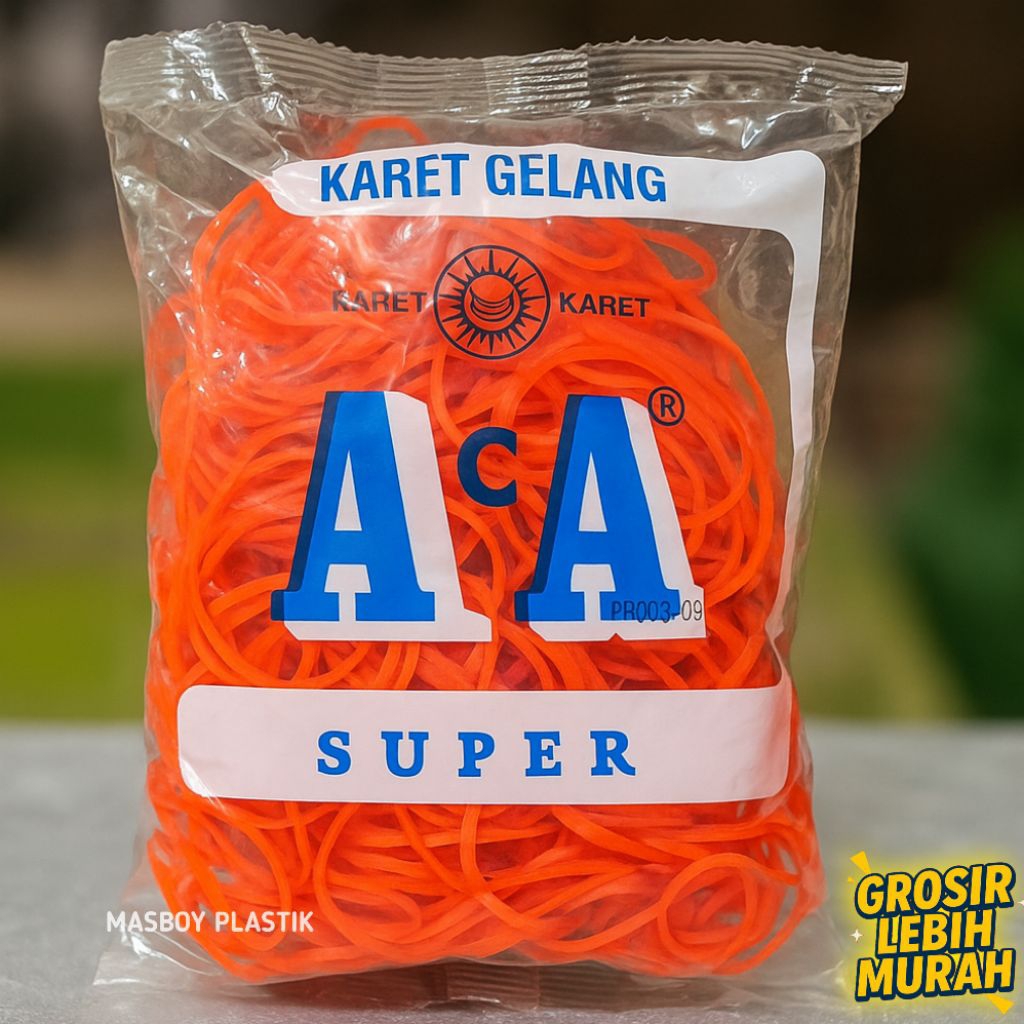 Karet Gelang Pentil Kecil ACA Super 100 Gram – Kuat, Elastis, Tidak Mudah Putus, Cocok untuk Sayur &