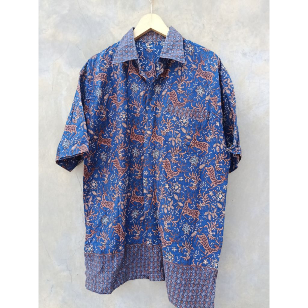 batik pria dewasa biru navy
