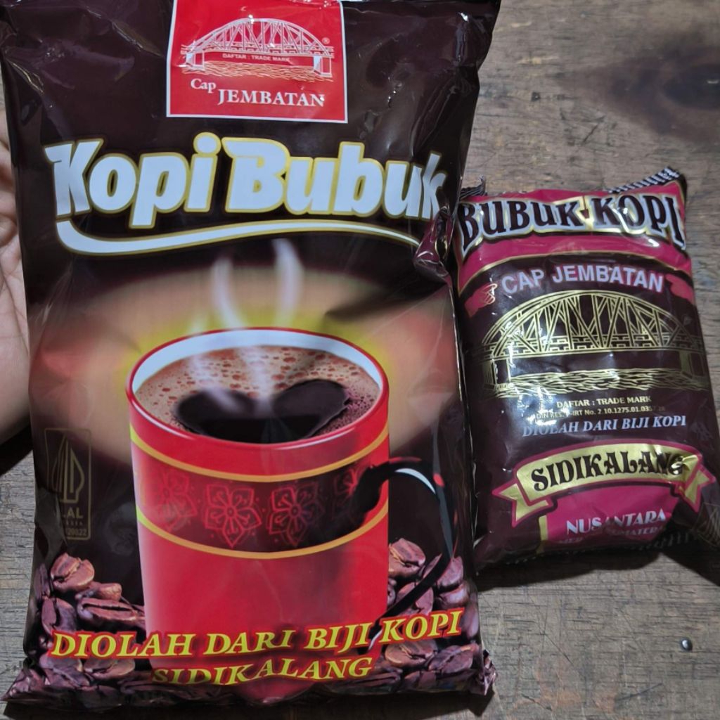 bubuk kopi hitam Sidikalang cap Jembatan.