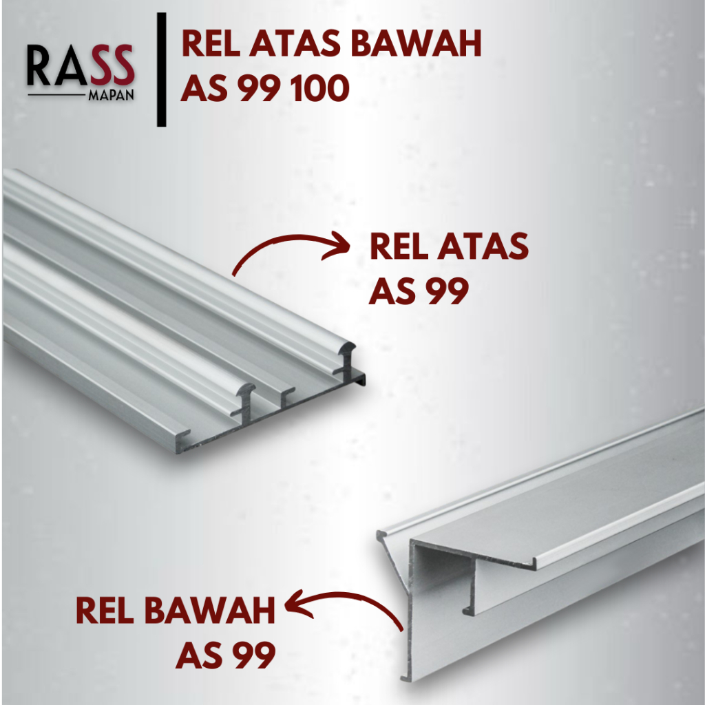 Rel Saja RG-99 RG-100 Rel Pintu Lemari Sliding 2Meter 3Meter