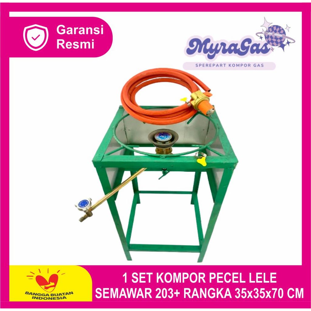 Paket Hemat Kompor Gas Mawar 203 untuk Nasi Goreng, Pecel Lele, Mie Ayam, dan Gorengan + Rangka  Bes